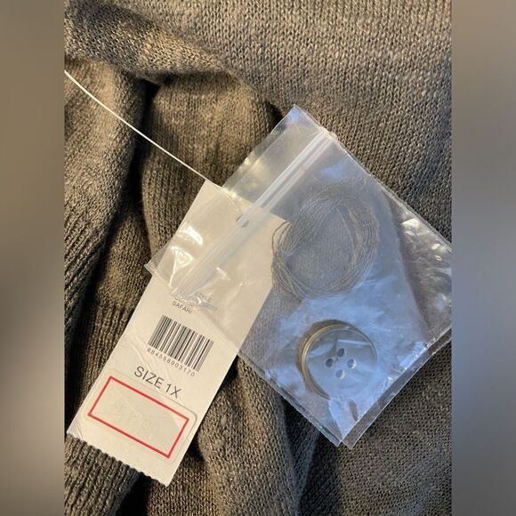 Lord & Taylor Linen Blend Short Sleeve Long  Cardigan 1X - Picture 5 of 7